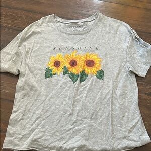 Awake Gray Sunflower Tee
